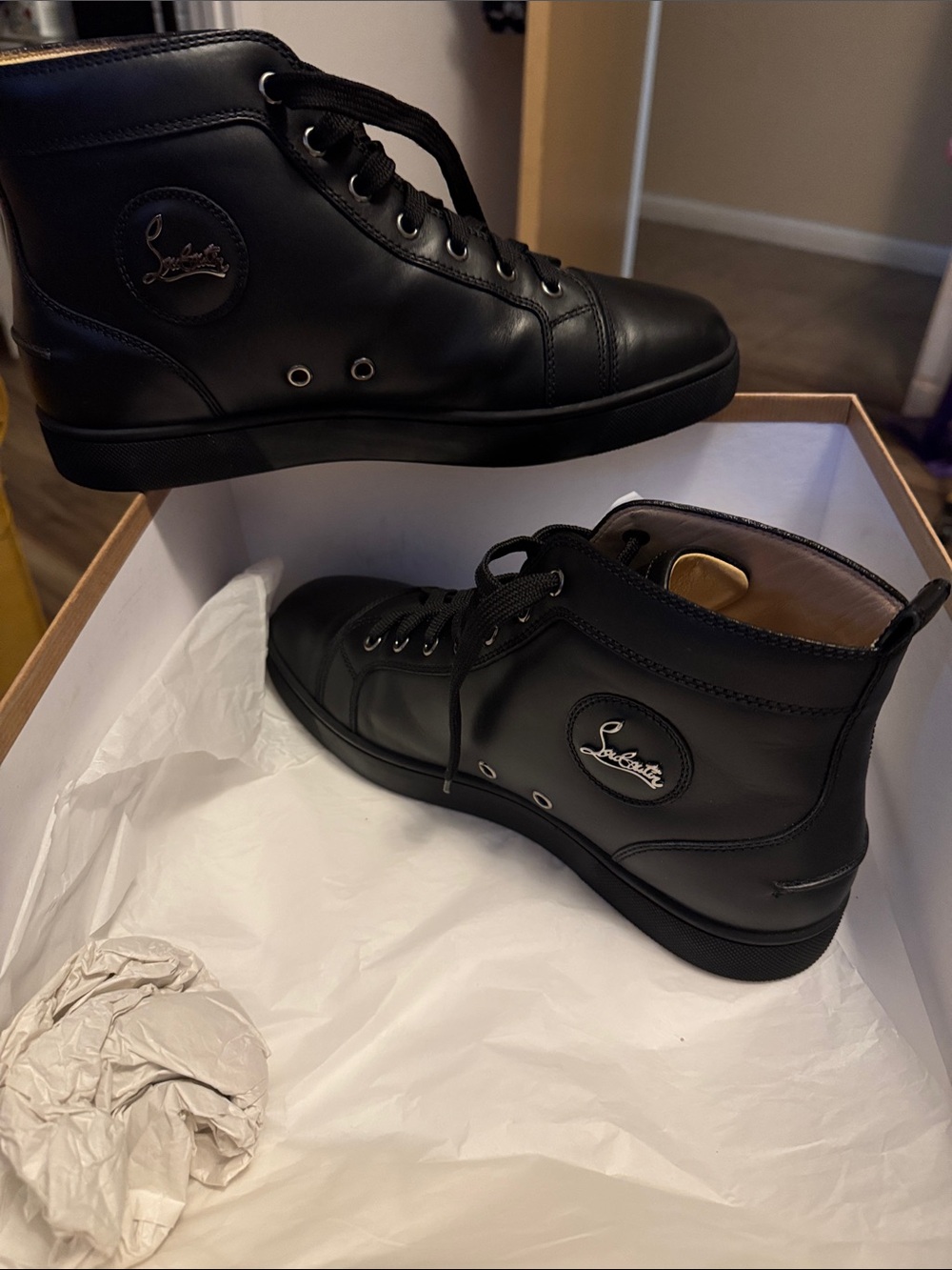 Christian Louboutin Men’s Black Leather Chukka Boots